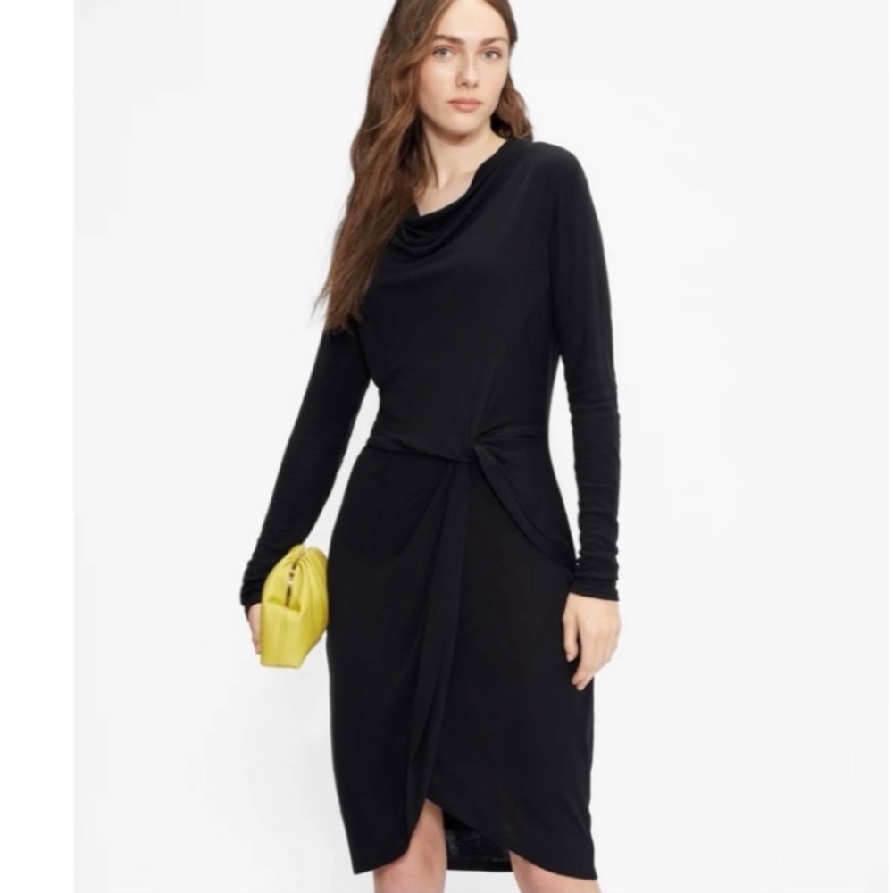 TED BAKER NEYDA STRETCHY COTTON BLACK MIDI DRESS SZ 6 US OR TED SZ 2